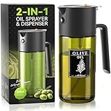 Pulverizador de aceite 2 en 1 de 500 ml para cocinar con calcomanías, perfecto para freidora de