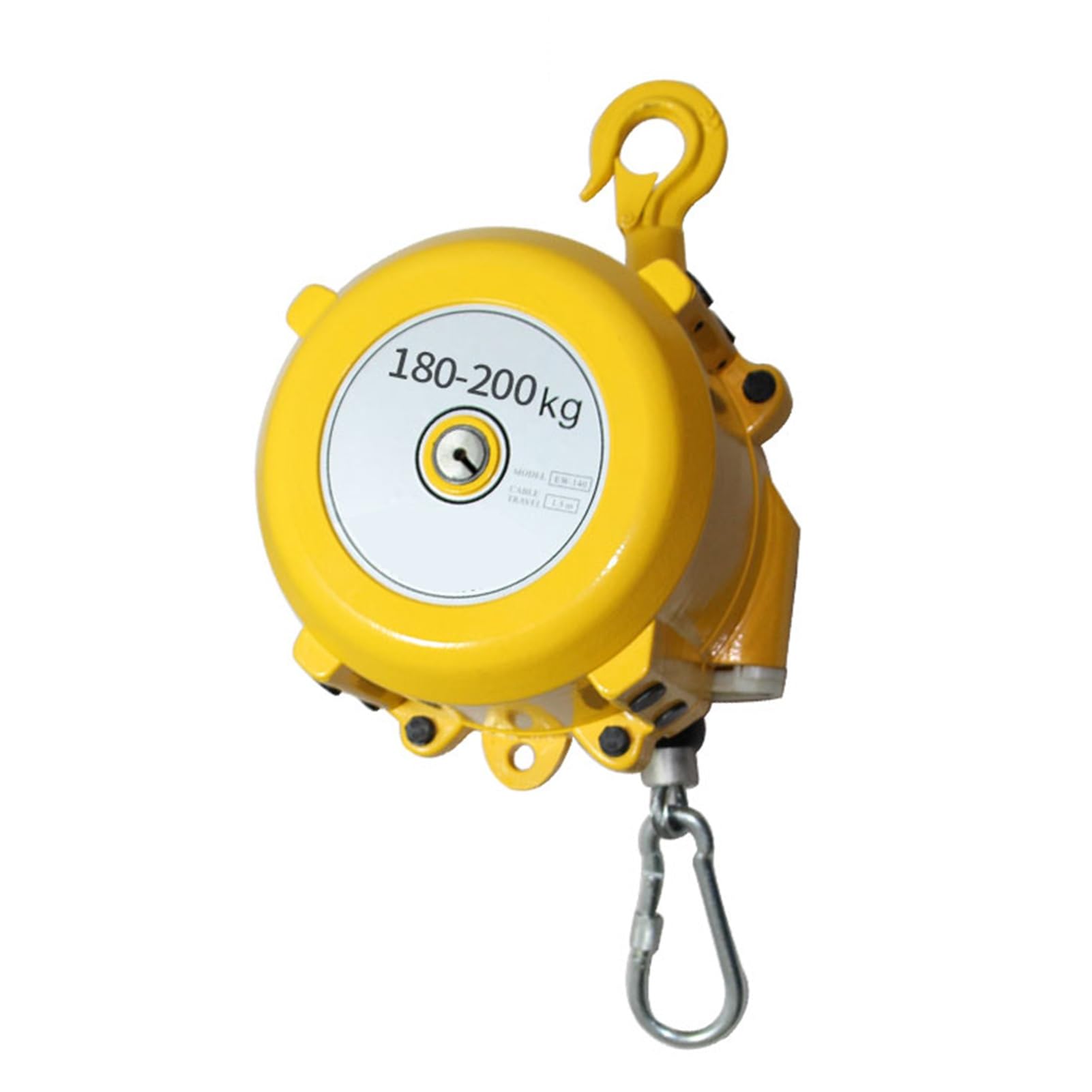 1pc Retractable Spring Balancer Tool Holder with Hook and Wire Rope - 1.5m Length for Workshop, Assembly Line(180-200kg)