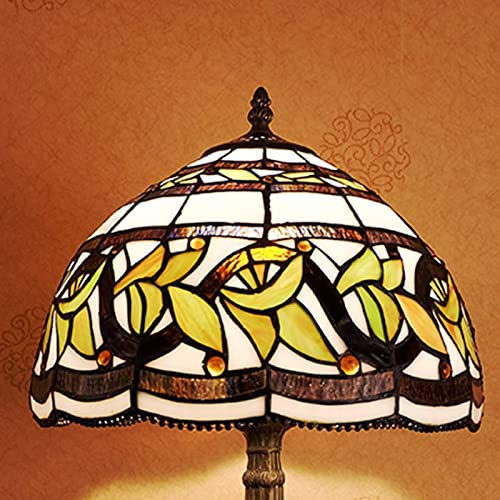 Lampe Tiffany 12 Pouces Lampe de Chevet Vitrail Style Rustique Bureau