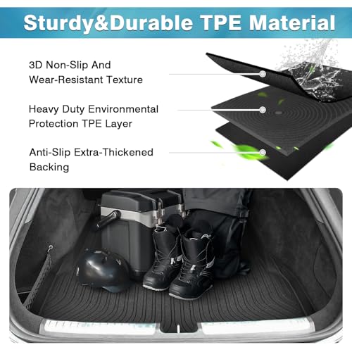 Image of Mixsuper Cargo Liner for 2022-2025 Mercedes-Benz EQS Sedan 450+ / EQS 580 (Not fit EQS SUV), Trunk Mat for Sedan EQS 450+ / EQS 580 Accessories Rear Cargo Mat Trunk Liner Black