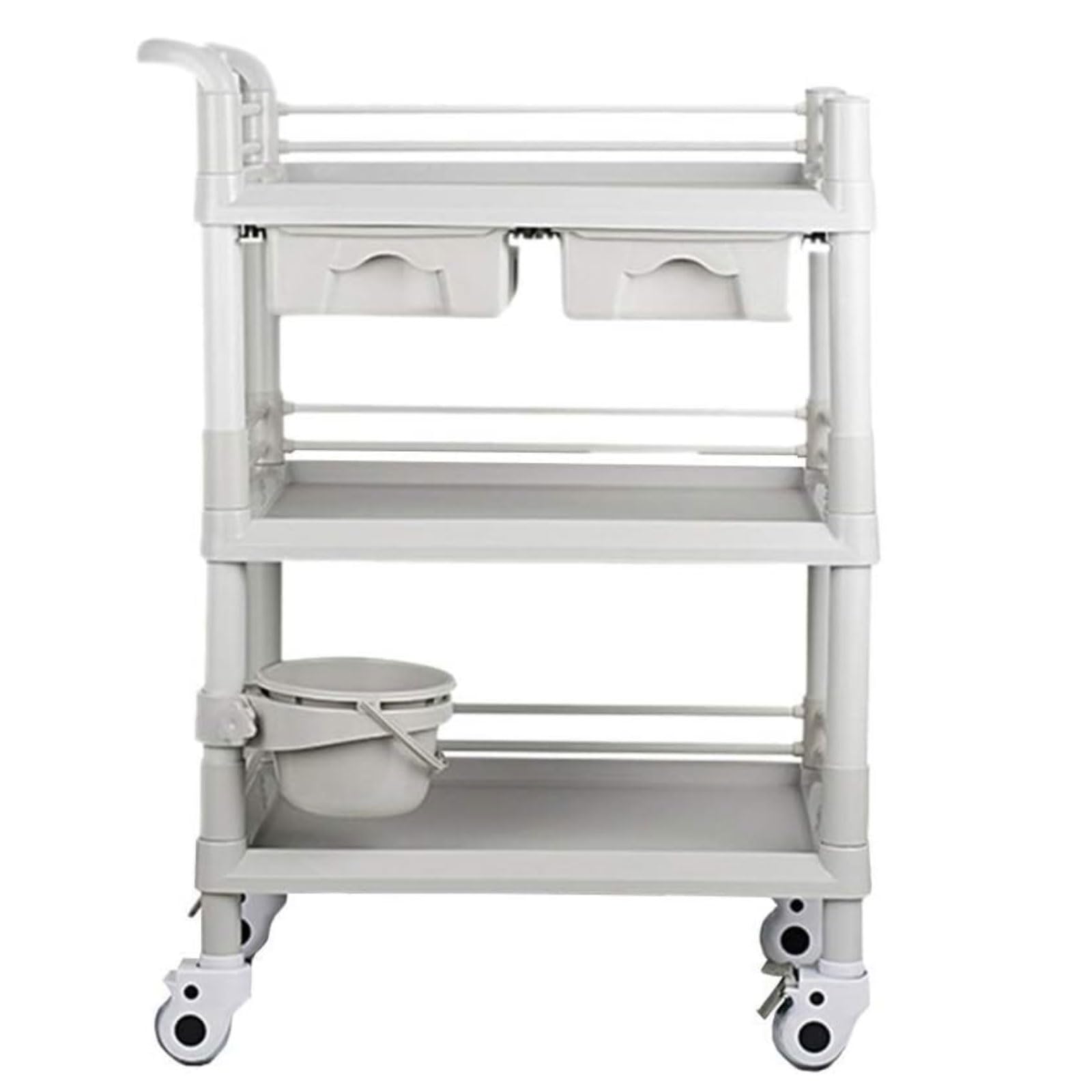 Carrelli mobili con 2 cassetti Carrello per salone su ruote Carrello di bellezza con vassoio grande per parrucchiere Colorazione dei capelli