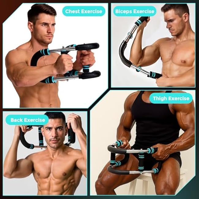 Elite Twister Arm Trainer, 40-100lb Adjustable Chest Workout Equipment, Arm Muscle Trainer for Men & Women, Portable Detachable Power Twister Bar, Home Gym Upper Body Fitness Machine