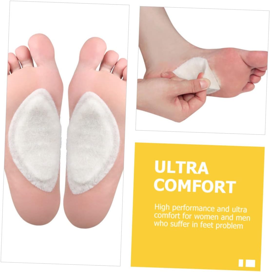 FOMIYES 8pcs Flatfoot Arch Support Pads Felt Foot Care Cushions for Plantar Design for Sports and Everyday Use Unisex Foot Pads for Heel