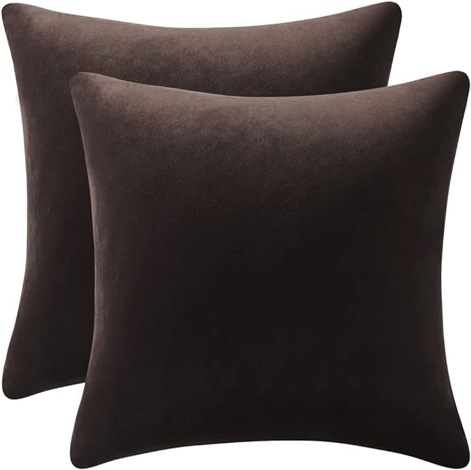DEZENE 26x26 Euro Pillow Covers, Chocolate Brown