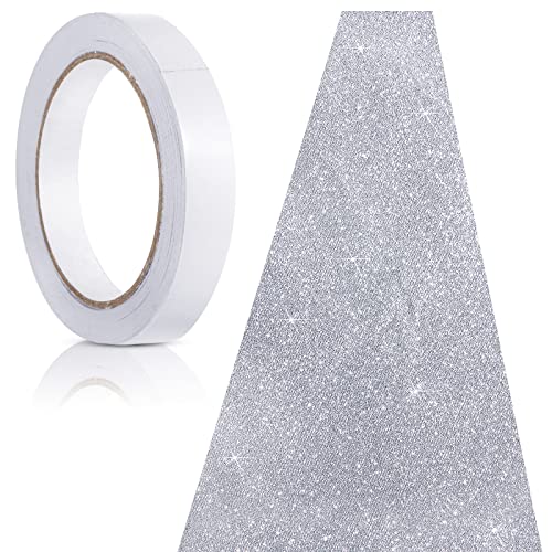 Tatuo Carpet Runner 2.46 x 30 ft Runway Rug 55 GSM Thickness with Carpet Tape for Prom Graduation Wedding Outdoor Indoor Hallway Movie Party Decoration Rug(2.46 x 30 Feet Glitter Silver)