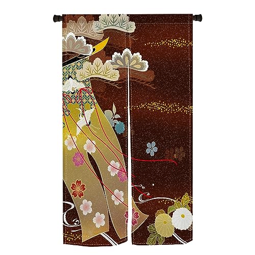 Qinunipoto 暖簾 和風 札 のれん シンプル風 幅85cm丈150cm インテリア 出入り口 目隠し おしゃれ すだれ 遮光 部屋 間仕切りカーテン 門カーテン ポリエステル製 オーダー可 簡単取付 四季兼用