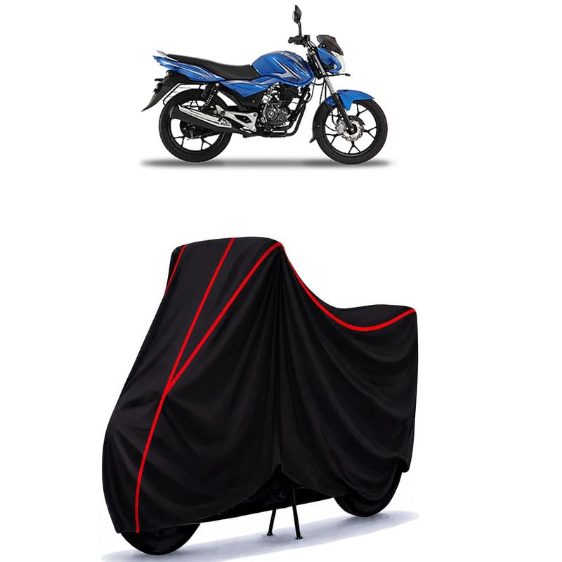 Image of Bajaj Discover 100 T Water Resistant Bike Cover for All Motorcycles & Rain | Heavy Duty Taffeta Fabric | UV Protection, Dustproof, Scratchproof | All Weather Two Wheeler Body Cover with Elastic Bottom