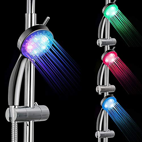 Yishaner Romantic Showerhead 7 Color Change LED Light Water Bath Bathroom Shower Head Glow