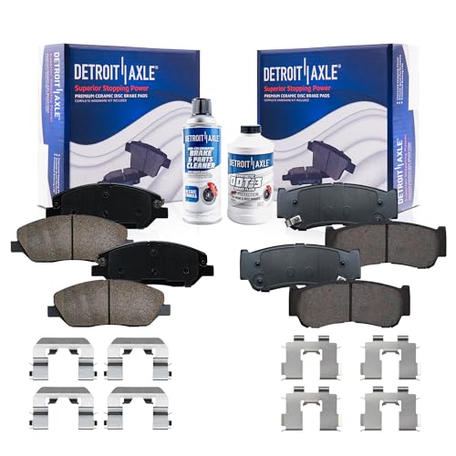 Image of Detroit Axle - Front & Rear Brake Pads for 2007 2008 2009 Hyundai Santa Fe