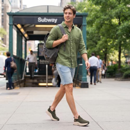 Image of Men Slip in Free up Hands Shoe Wide Toe Box Arch Support Orthopedic Walking