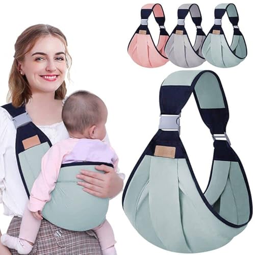 HINATAA Écharpe de portage respirante, réglable, séchage rapide, bretelles épaisses pour bébé de 0 à 36 mois (vert a)