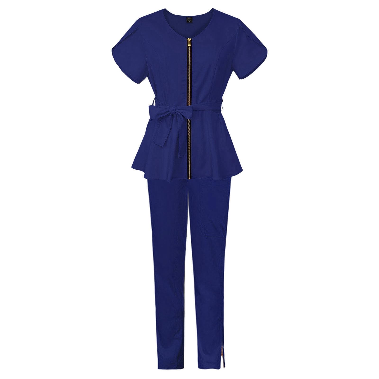 Generisch Uniforme médico para mujer, ropa de trabajo de enfermera, juego de 2 piezas, traje de protección para médicos, uniformes, ropa de trabajo, ropa de trabajo para enfermeras, médicos, ropa de