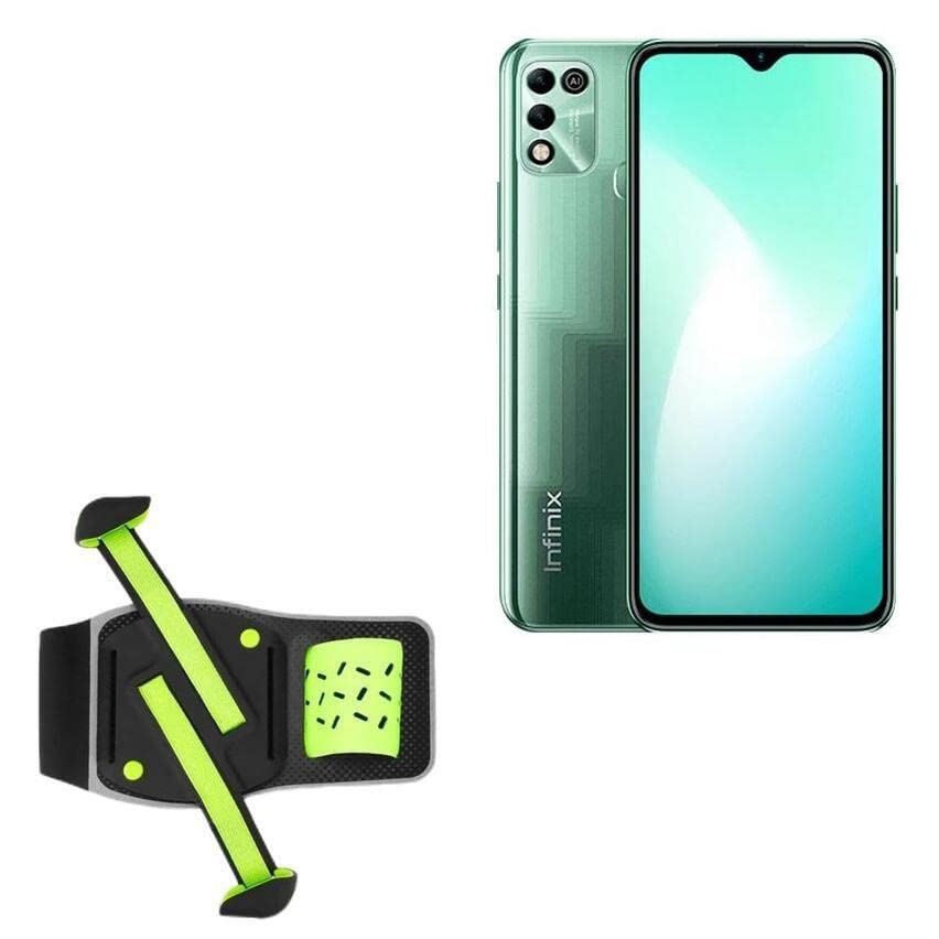 BoxWave Holster Compatible with Infinix Hot 11 Play - FlexSport Armband, Adjustable Armband for Workout and Running - Stark Green