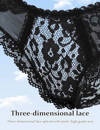 ohyeahlady Women's Sexy Lace Thong Plus Size Tanga Briefs Panties Strings Lace Lingerie Naughty Cheeky Underwear4