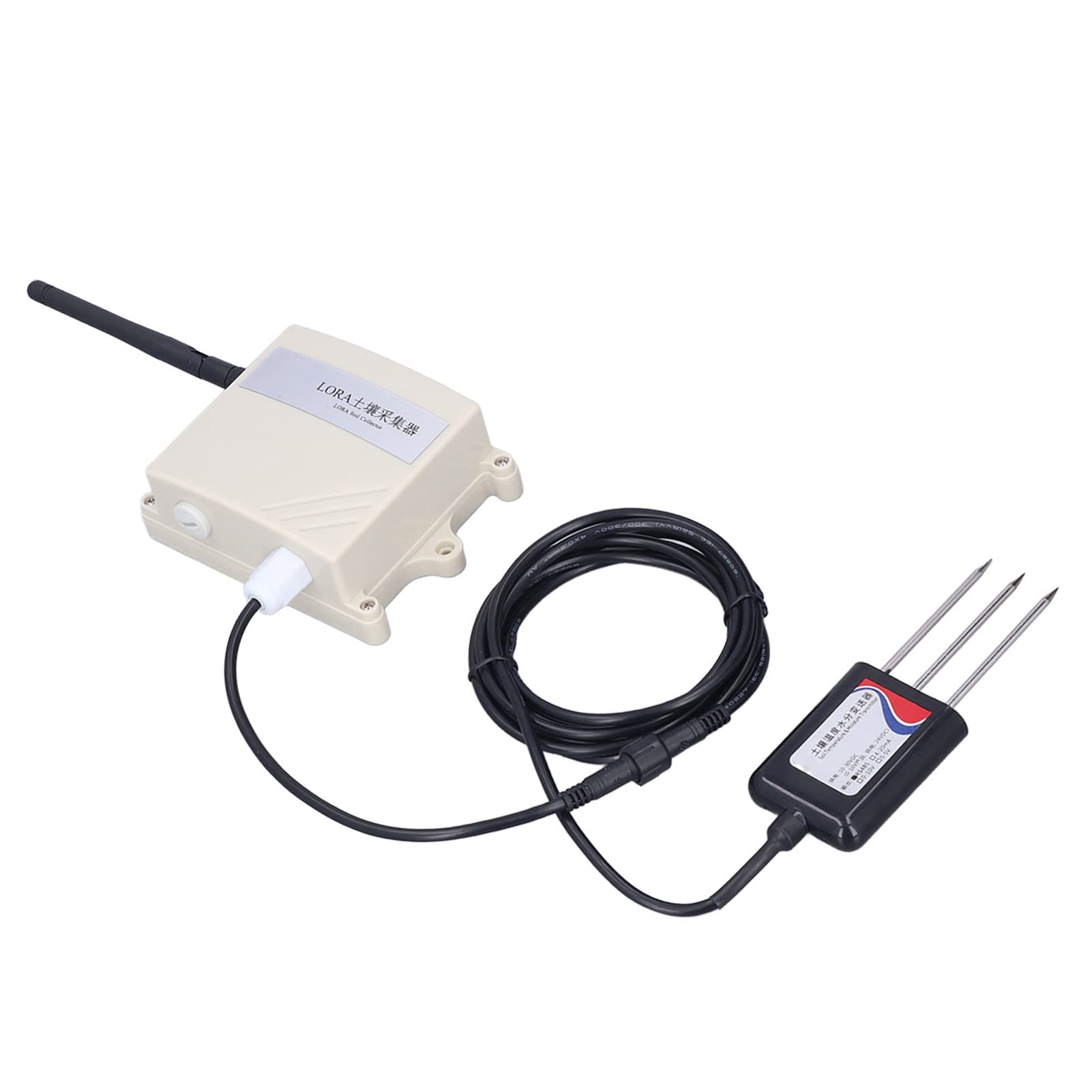 Eujgoov Sensor de Temperatura del Suelo, Transmisor de Sensor de Suelo, Sensor de Humedad del Suelo, Monitoreo en Tiempo Real, Transmisor de Sensor de Suelo con Antena para Jardín