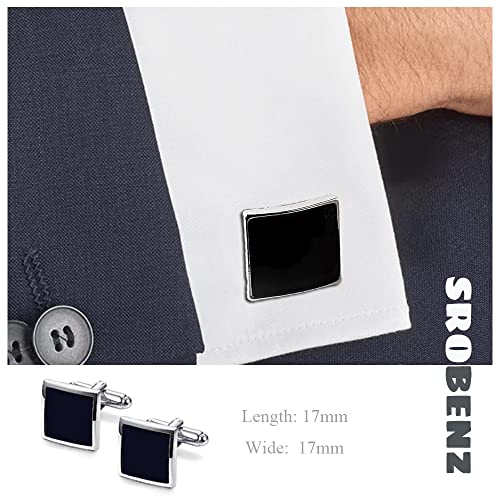 12 Pairs Cufflinks for Men Classic Tone Cuff Links Silver Black Striped Disc Square Rectangle Cuff Links Shirt Suit Men’s Cufflinks For Wedding Groom Business Elegant Gift2