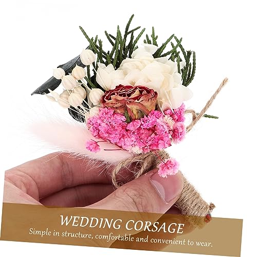 Mini Boutonniere de Hortensia Artificial para Bodas miniatura 4