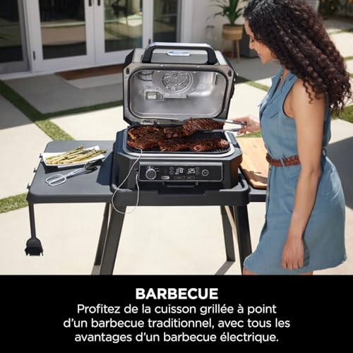 Barbecue électrique et fumoir NINJA Woodfire Pro OG850EU 4 programmes de cuisson Thermosonde intégrée - vue 6