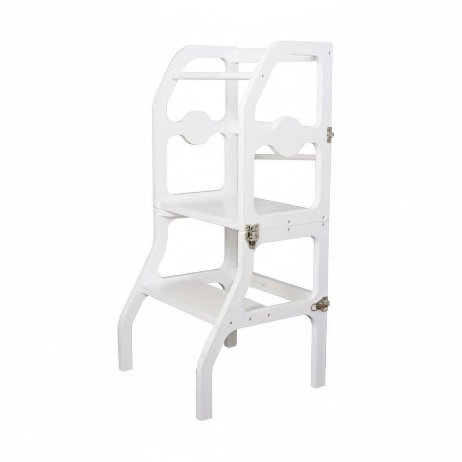 Klapp-Lernturm aus Holz multifunktional Kinder Lernturm klappbar multifunktionaler Kinder-Tritthocker für Küche, Bad, Zuhause, Weiß