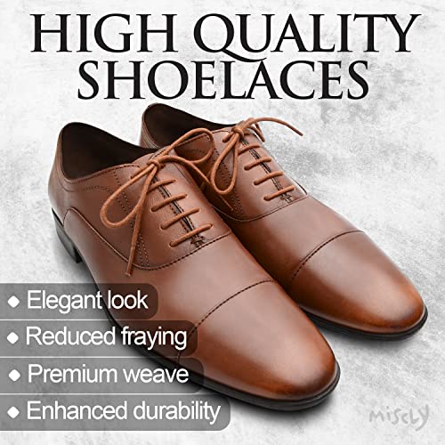 miscly shoe laces for dress shoes - round oxford shoelaces for men - multiple lengths and colors available