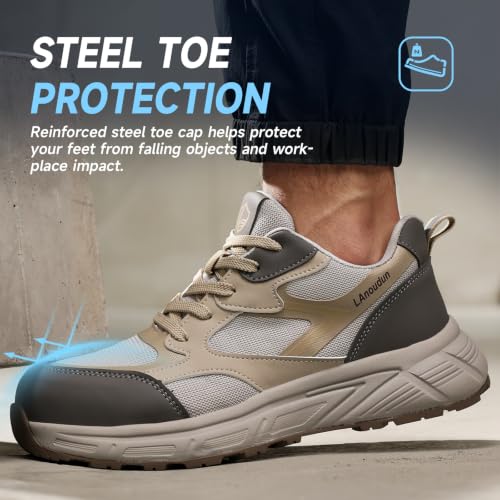 Image of Steel Toe Shoes for Men Women Lightweight Work Shoes Men Breathable Safety Shoe