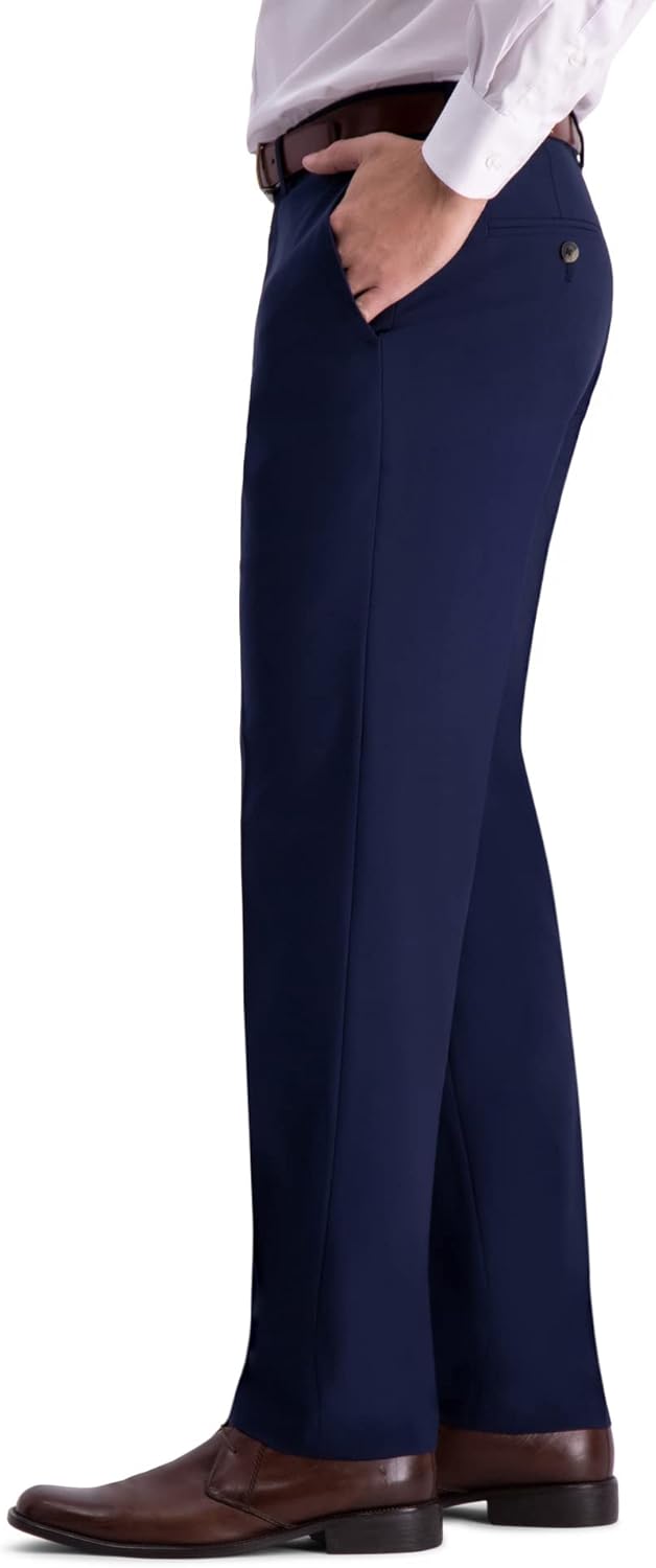 J.M. Haggar Mens 4-Way Stretch Straight Fit Flat Front Dress Pant - Image 2