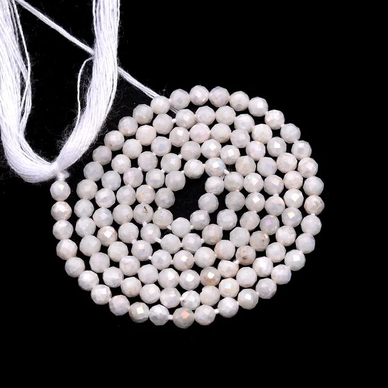 Pierre de Lune AAA+ micro perles à facettes 2mm pour création de bijoux d'exception