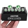 AMITER Mulit-Colors Crystal Cuff Links and Studs Set for Mens Tuxedo Shirt Wedding Accessories #5