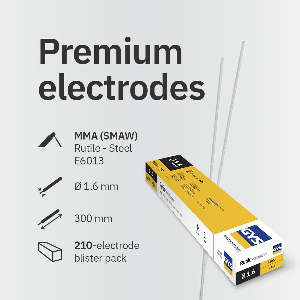 GYS, 210 Electrodos Rutilo Para Acero Ø 1,6, Medio Estuche