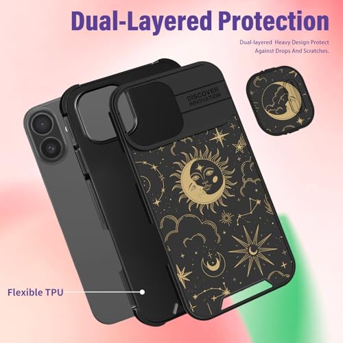Image of Funermei for iPhone 17 Case - Women Girls Cute Phone Cover Pretty Girly Aesthetic Black Butterfly Unique Design with Slide Camera Cover and Dual Protection Funda for iPhone 17 Case