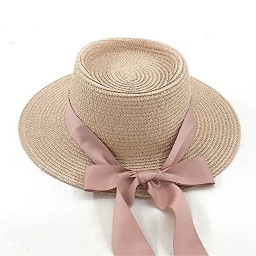 Chapeau de plage unisexe en paille naturelle taille 56-58 cm style marin