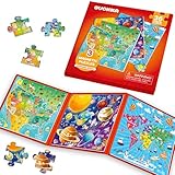 QUOKKA Magnetic Puzzles for Kids 4-6 - 36 Pcs Travel Puzzles Games for Kids Ages 3-5 - Maps Activities Toy for Boys and Girls 2-4 yo - Learning Magnet Gift for Road Trip