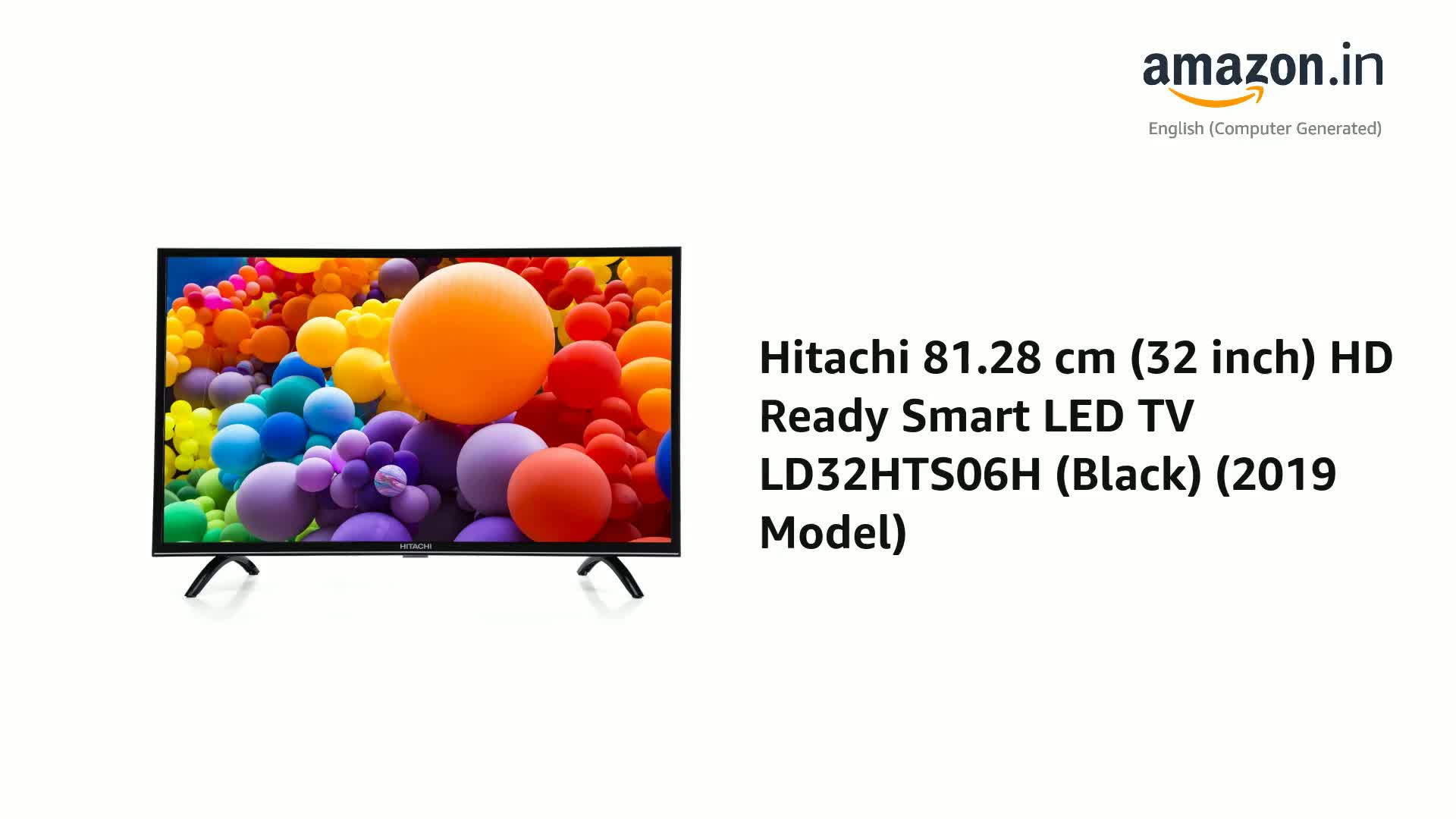 Hitachi 81.28 cm (32 inch) HD Ready Smart LED TV LD32HTS06H (Black