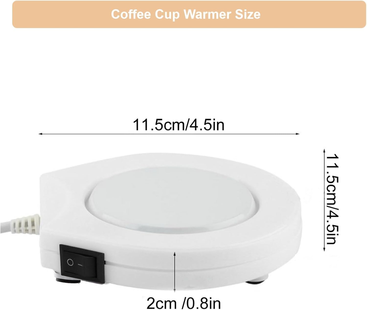 Coffee Heater Pad coffee cup warmer Light Small 60℃~70℃ Coffee Cup Warmer ABS + Iron for Homes Offices Companies for Picnics Camping Outdoor Activities, Travel USB Beverage Warmers