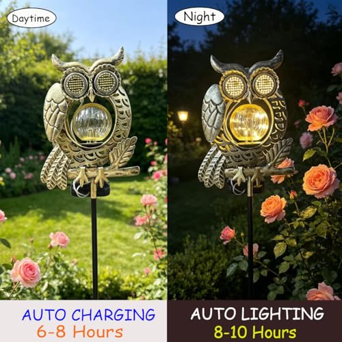 Luz solar de búho para iluminar zonas oscuras del jardín sin cables 2