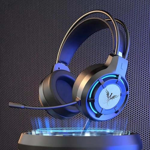 Image of VERITY Sound Pro RGB Gaming Headset with Noise Cancelling Mic | USB Wired PC Headphones with Rainbow LED Lights, Large Drivers, Deep Bass Surround Sound & Volume Control for Laptop & Gaming