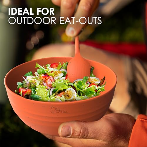 image for DINETHICS Wheat Straw Dinnerware Sets For 4 - Camping Plates Cups And 