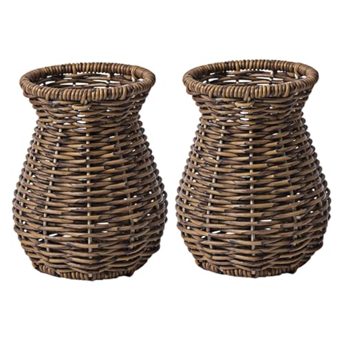 PRETYZOOM 2stücke Handgewebter Korbvase Für Blumen Rustikale Gewebte...