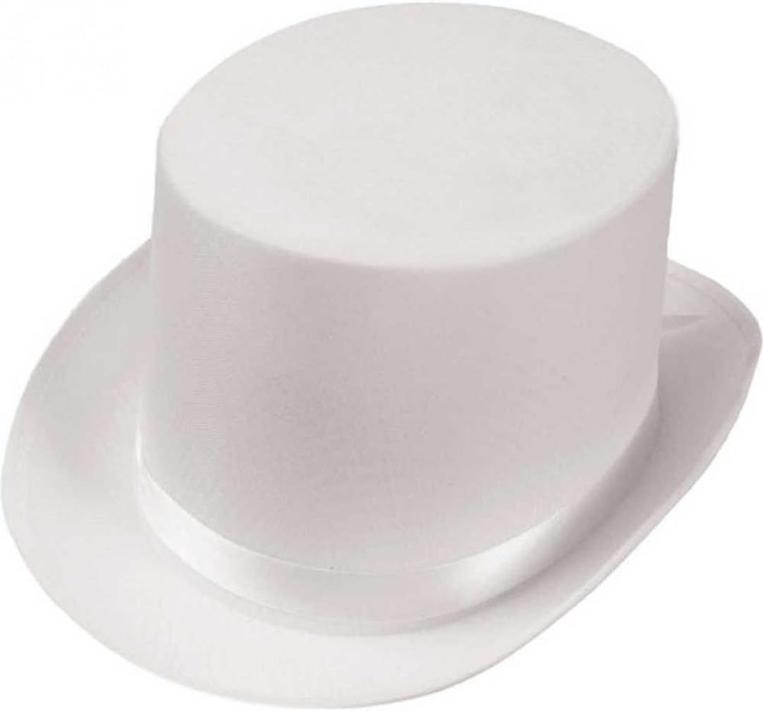 Rubies Deluxe White Satin Top Hat for Adults, Unisex No Size - Image 2