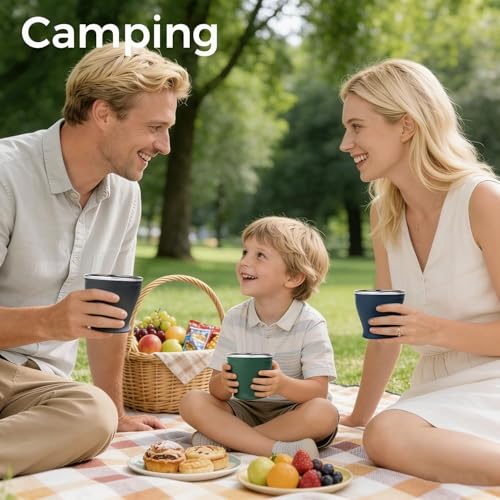 TakeToday Zusammenklappbarer Reisebecher 240 ml – Silikon-Faltbecher, Trinkbecher-Set für Camping, Outdoor, Marine