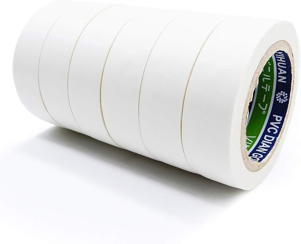 6 Pack Electrical Tapes, Maveek 19mm x 15m PVC Waterproof Repair Insulation Tape UL Listed Flame Retardant Electrical Tape(White)
