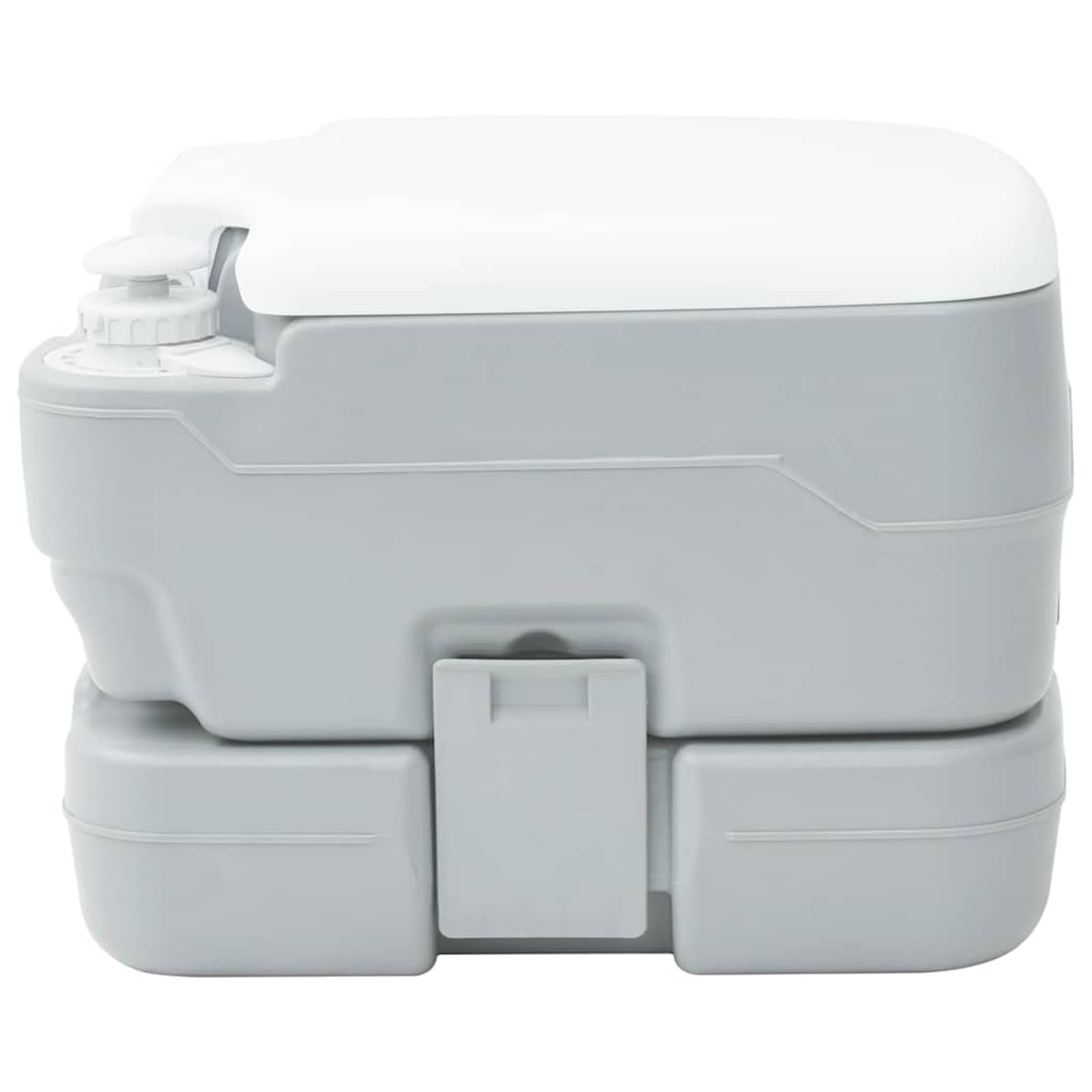Gecheer Camping-Toilette Grau und Weiß 41,5 x 36,5 x 30 cm Polyethylen, Campingtoilette mit Deckel Mobile Toilette für Outdoor Reisen Autofahrten Boot Zelt Angeln42001438