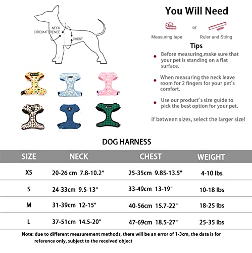 COOWONE Hundegeschirr Kleine Hunde, Verstellbares Hundegeschirr für kleine und mittelgroße Hunde und Katzen, Atmungsaktives Geschirr aus weichem Mesh mit Leine für Spaziergänge, Training