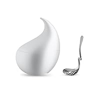 Alessi Nunziatella ESI23 Set, Contenitore e Mestolo Forato di Design per servire la Mozzarella