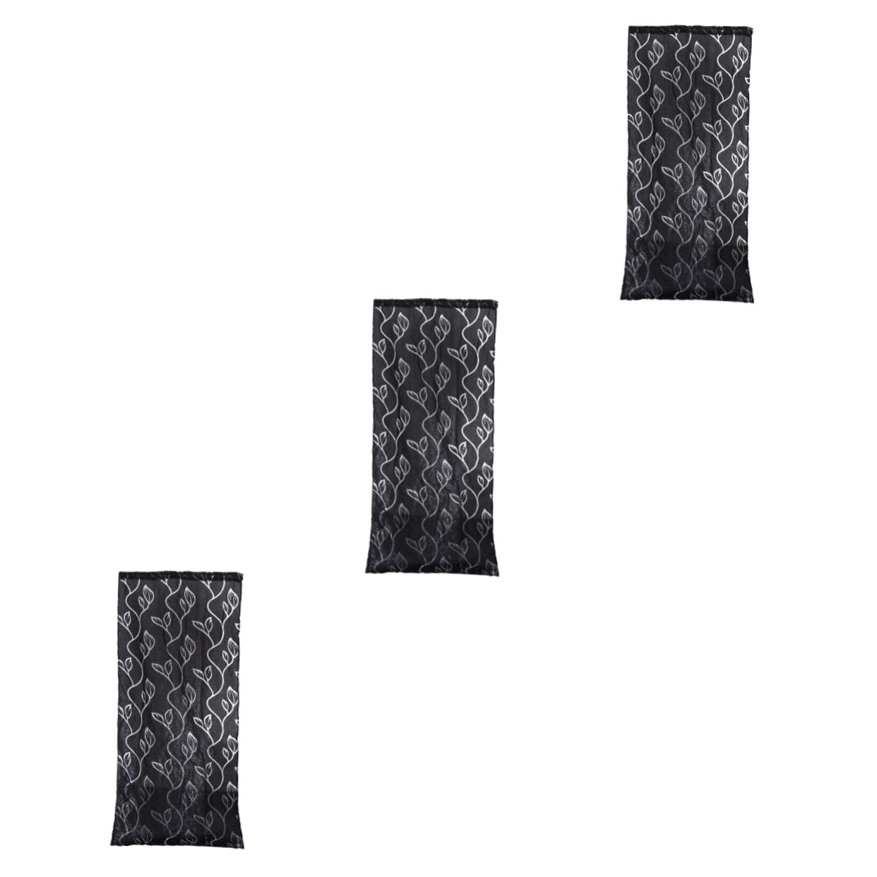 Voilages tulle noir laissant passer la lumière naturelle lot de 3 rideaux Amosfun