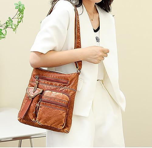 Punk Women's Leather Bucket Shoulder Bag Purse, Adjustable Strap Crossbody Bag4