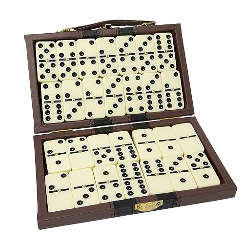 Set of 28 Dominoes Juego de dominó Dominó Doble 6 Juego de Dominó en una Caja de Polipiel