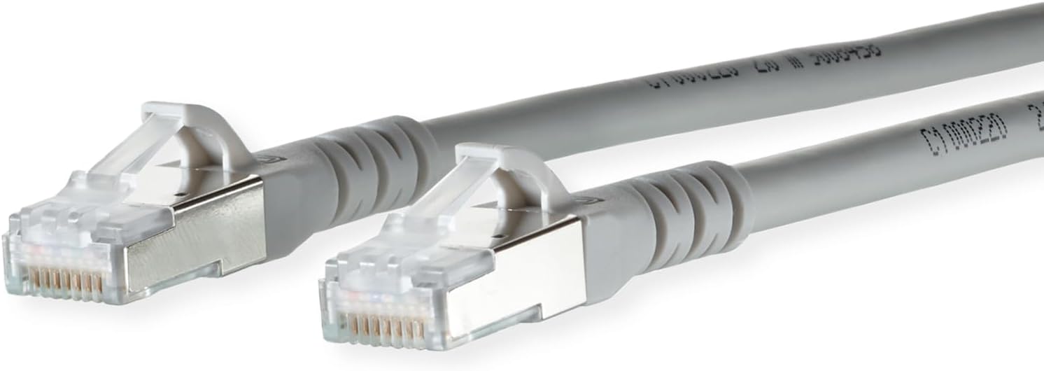 BTR Metz Connect 1308455033-E RJ45 Network Cable, Patch Cable CAT 6a S/FTP 5.00 m Grey with Latch Protection