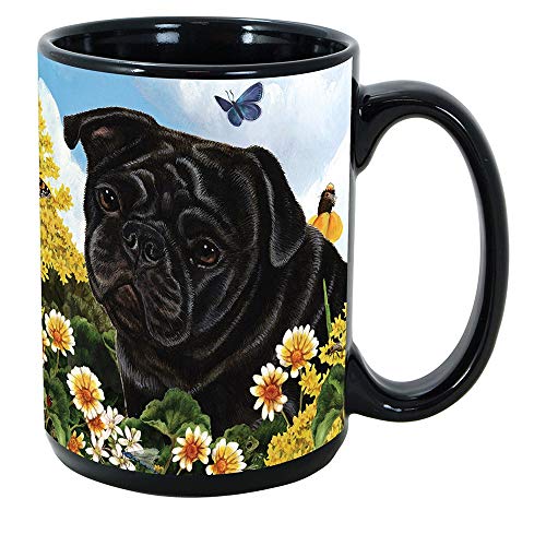 Imprints Plus Pug Black 15 Oz. Coffee Mug with K-Nine Cash (135)