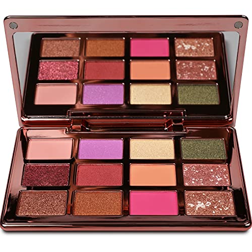 Is'mine 12 Color Eyeshadow Palette, Matte Shimmer Glitter Satin Pressed Pearl All Highly Pigmented Blending Powder, 12 Color Eye Shadow Kit #TOP2